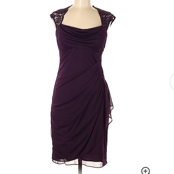 Xscape Dresses & Skirts - Size 12 In Black with lace top, ruched back EUC